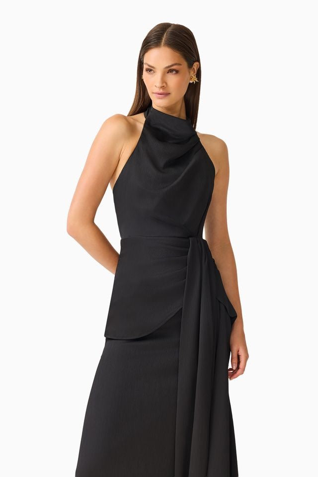 Elliatt Auriella Halter Maxi Gown - Black