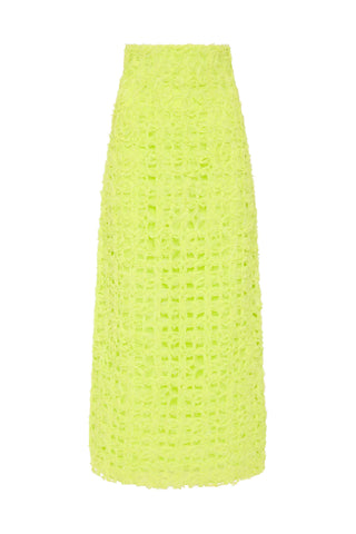 Aje Quintette Textured Midi Skirt - Light Lime
