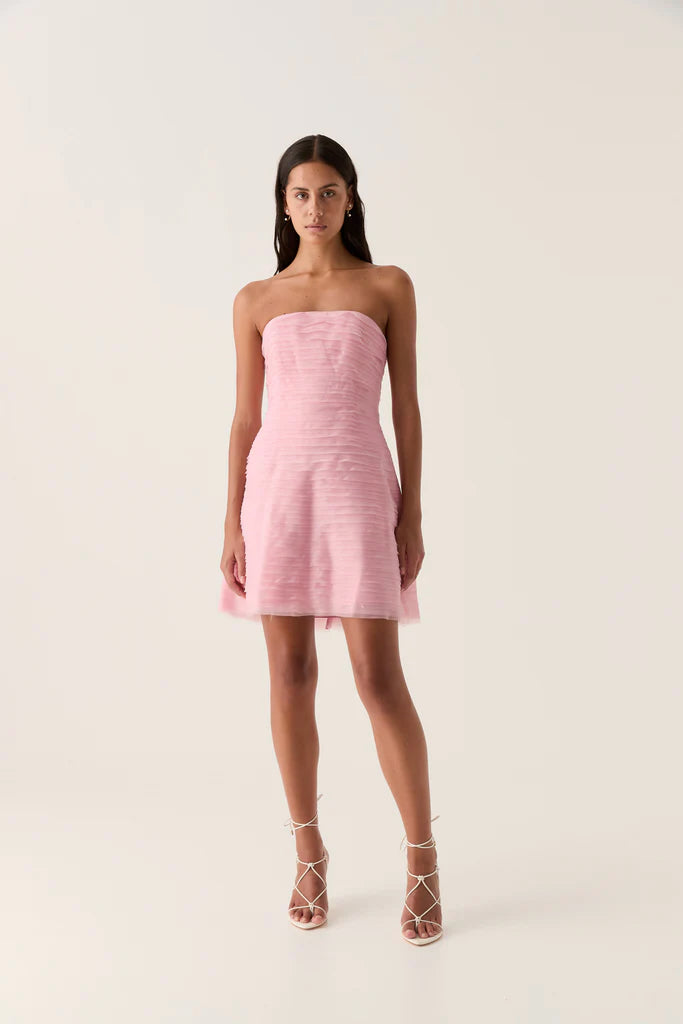 Aje Soundscape Mini Dress - Chalk Pink Aje Soundscape Mini Dress - Chalk Pink
