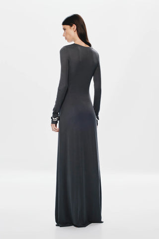 Misha Jennifer Cupro Long Sleeve Maxi Dress - Vulcan Grey