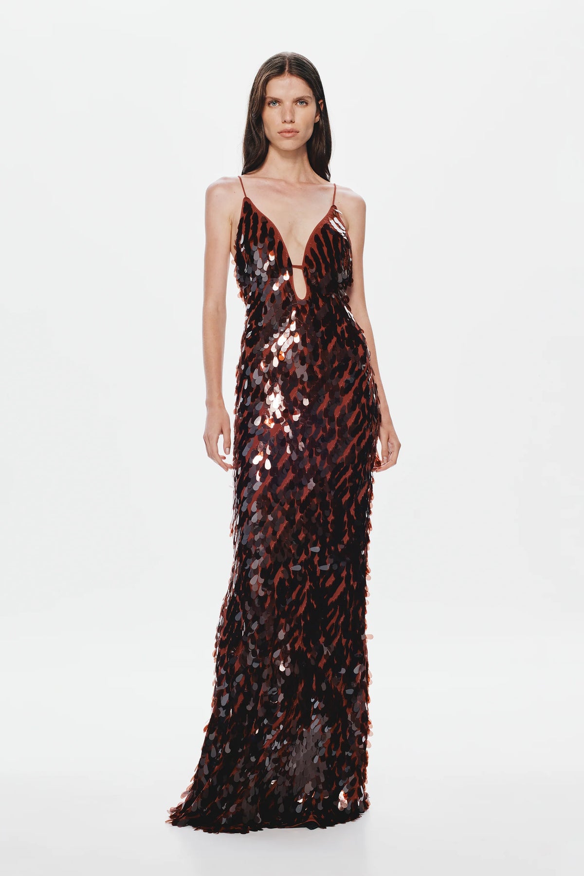 Misha Collection Sapphire Sequin Maxi Dress - Fig