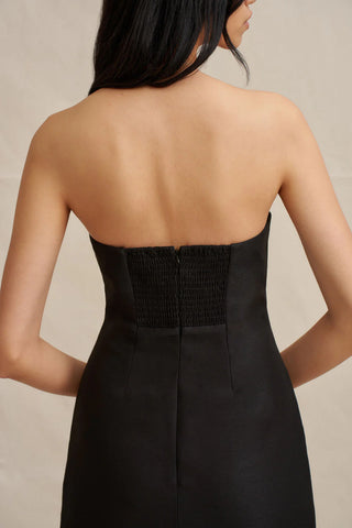 By Johnny Kimora Shell Strapless Midi Dress- Black & White