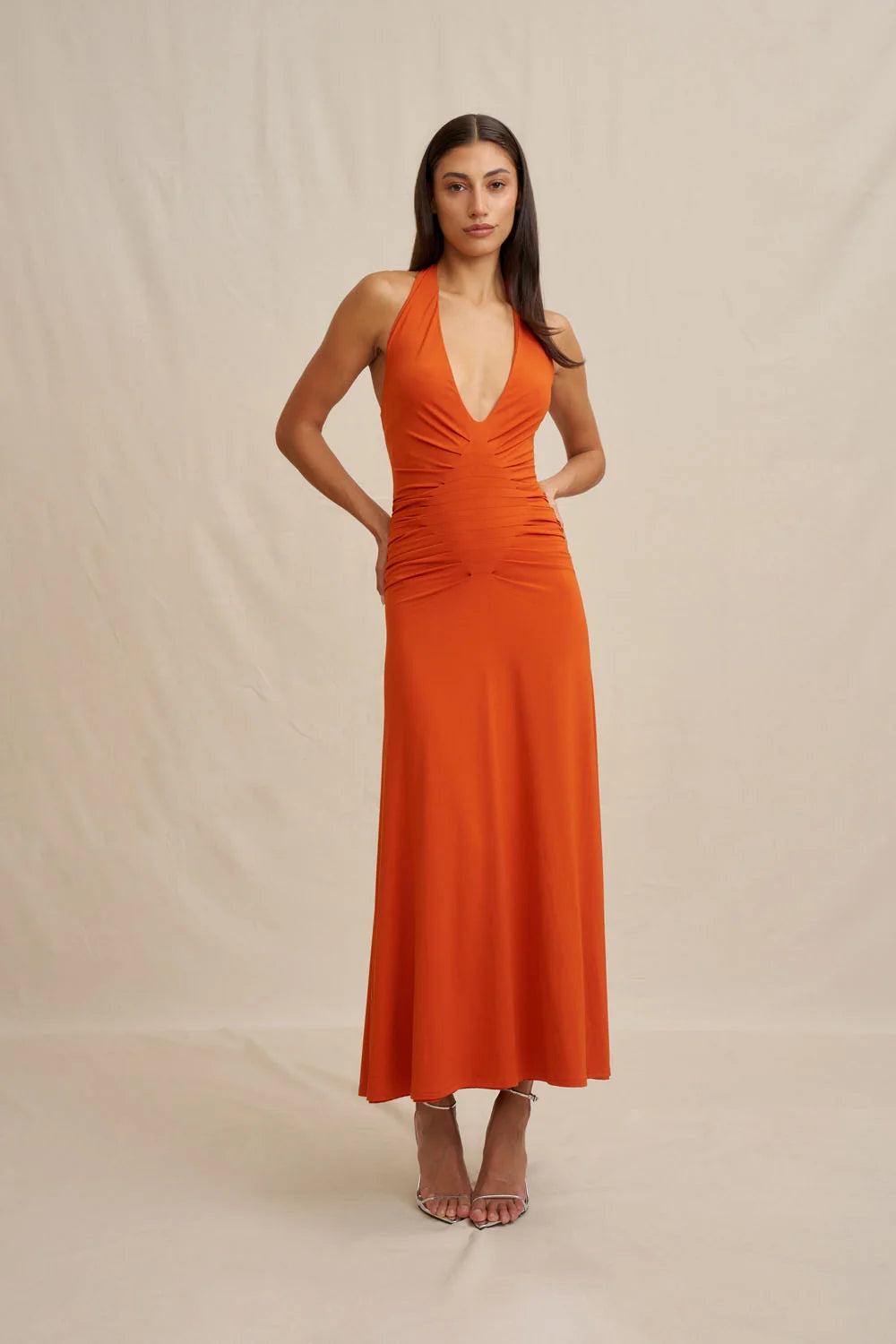 By Johnny Delilah Diamond Midi Dress - Rust