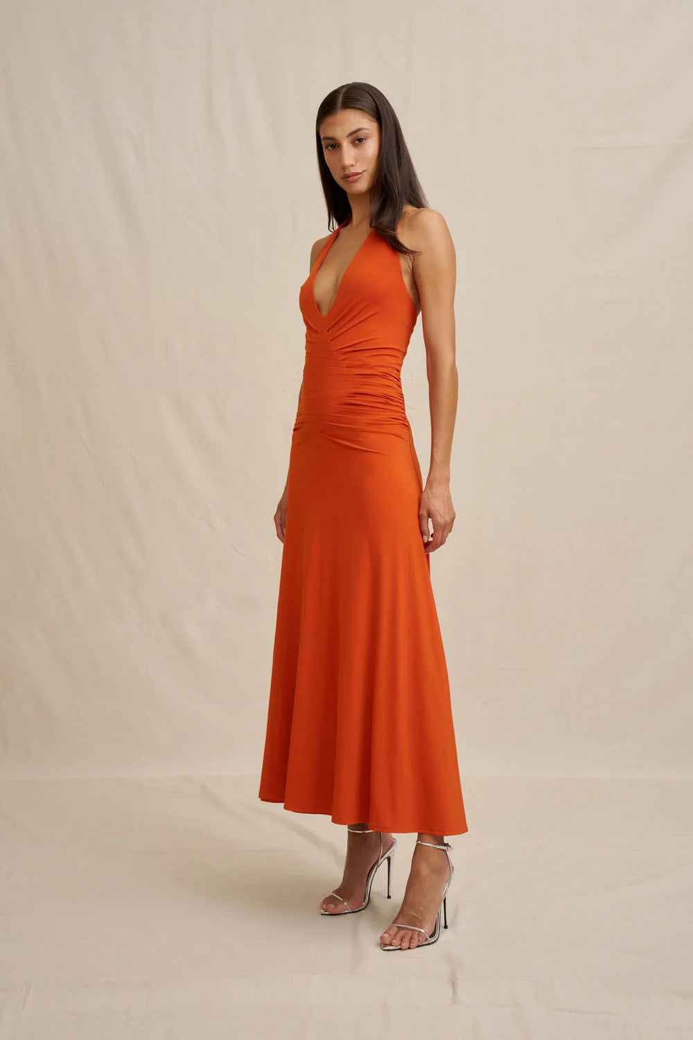 By Johnny Delilah Diamond Midi Dress - Rust