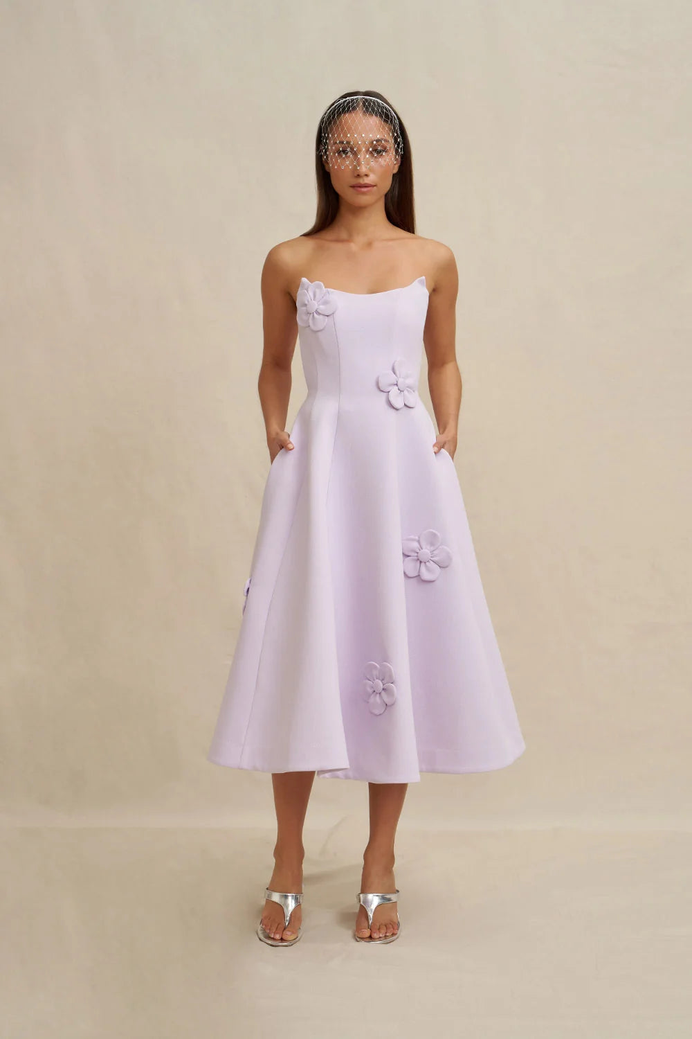 By Johnny Camellia Strapless Dress - Lilac