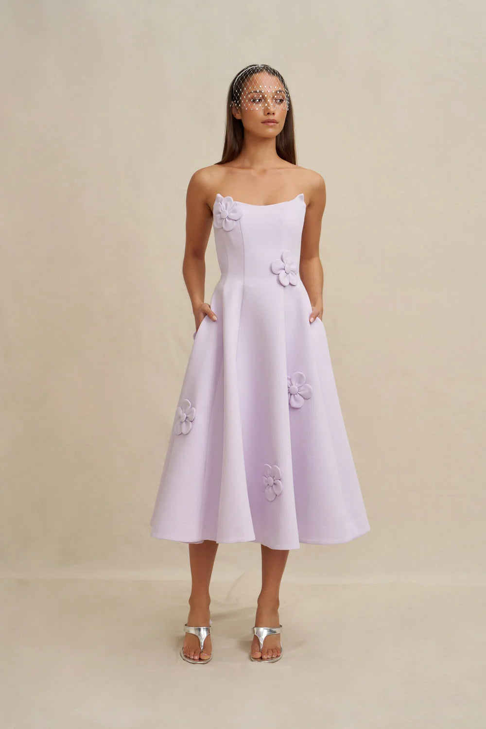 By Johnny Camellia Strapless Dress - Lilac