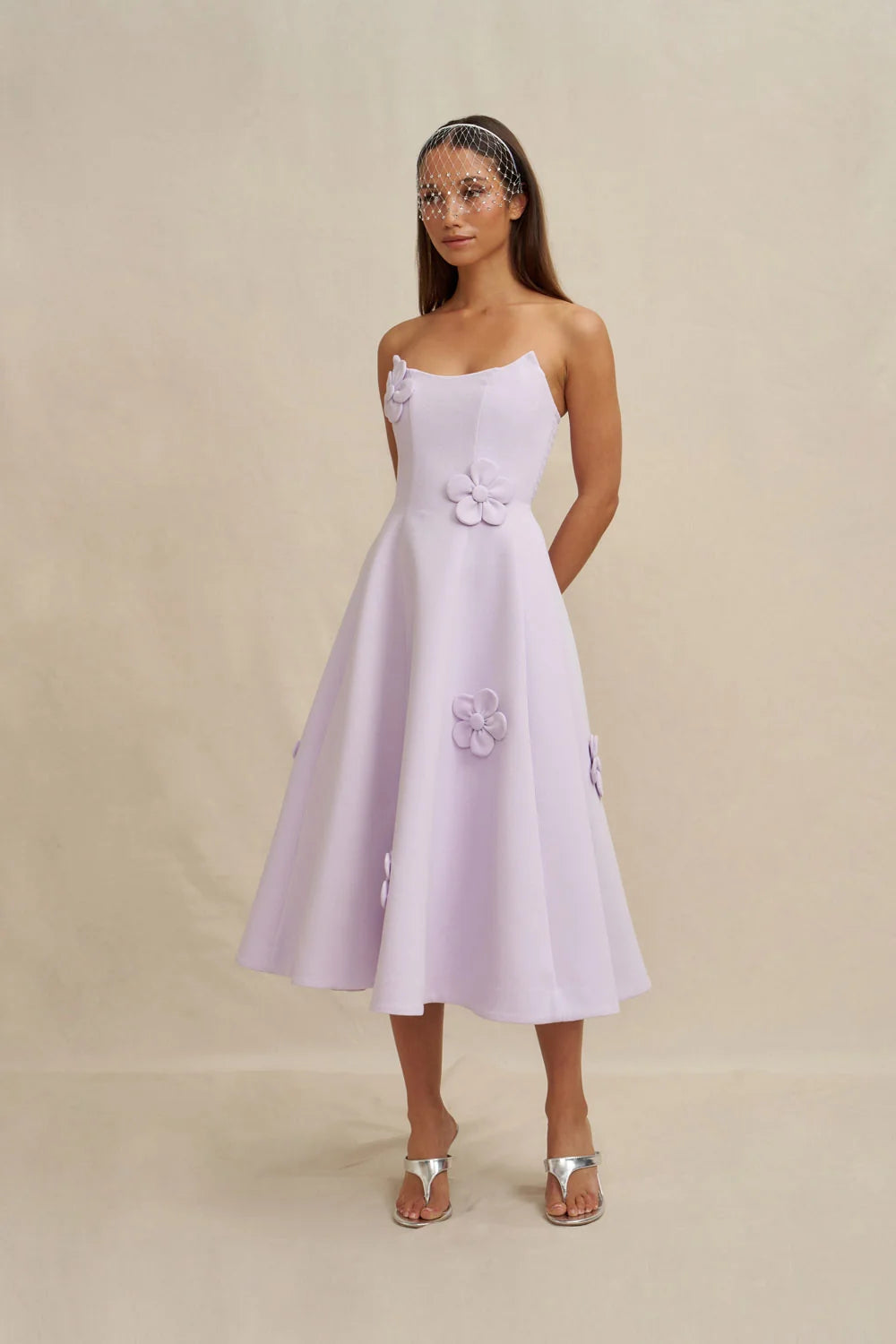 By Johnny Camellia Strapless Dress - Lilac