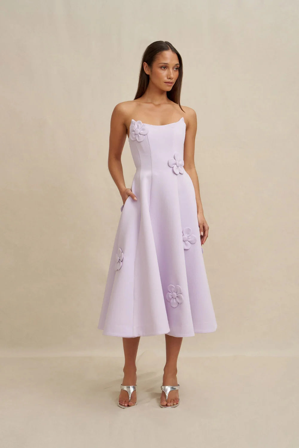 By Johnny Camellia Strapless Dress - Lilac