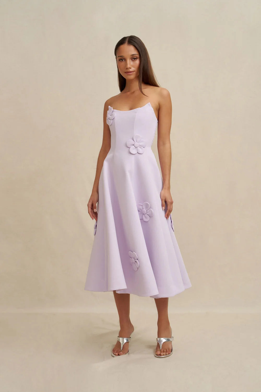 By Johnny Camellia Strapless Dress - Lilac