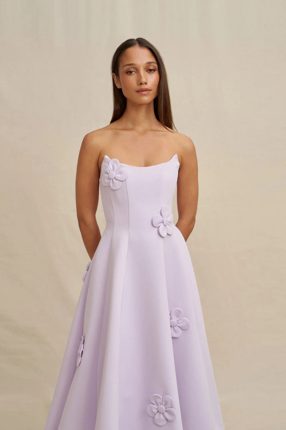 By Johnny Camellia Strapless Dress - Lilac