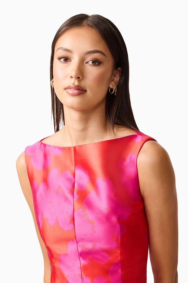 Elliatt Eloise Midi Dress - Red Fuchsia