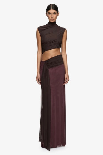 Bec & Bridge Conni Twist Maxi Dress - Aubergine/Dark Choc