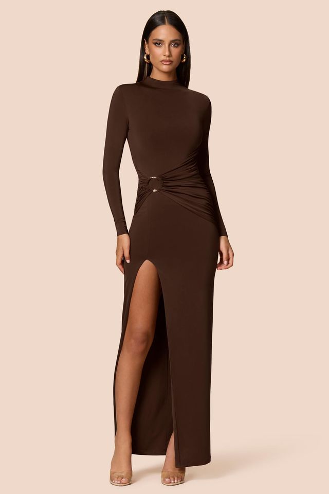 Nookie Kaia Long Sleeve Maxi Dress - Cocoa