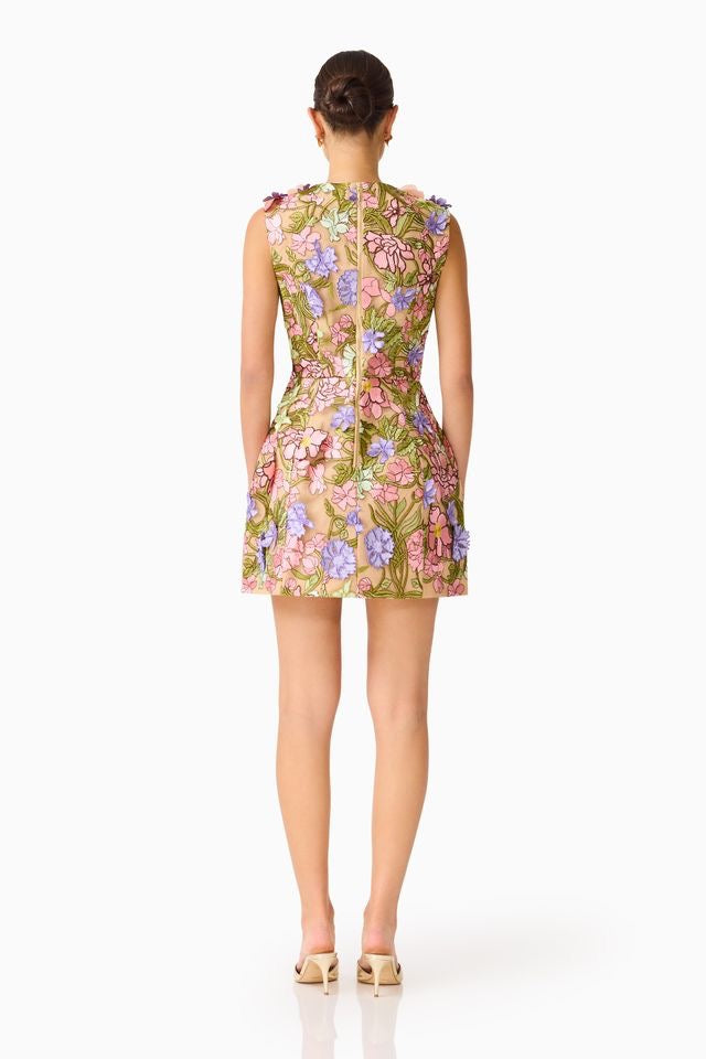 Elliatt Fiora Mini Tulip Dress - Green Multi