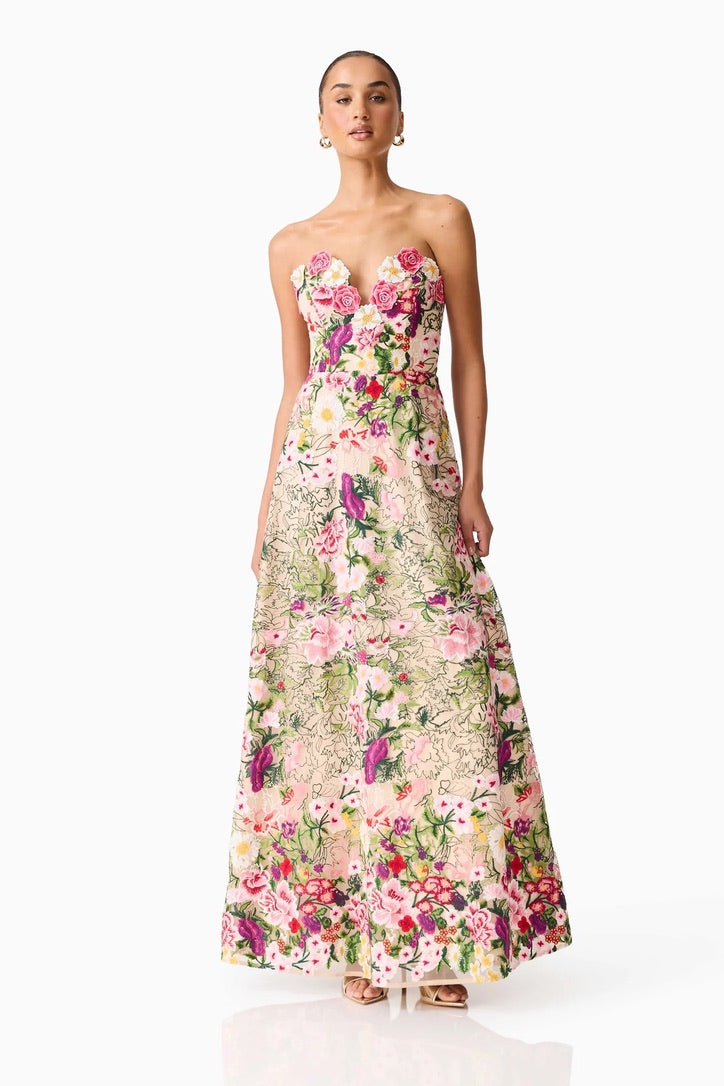 Elliatt Flora Gown - Nude Multi Floral