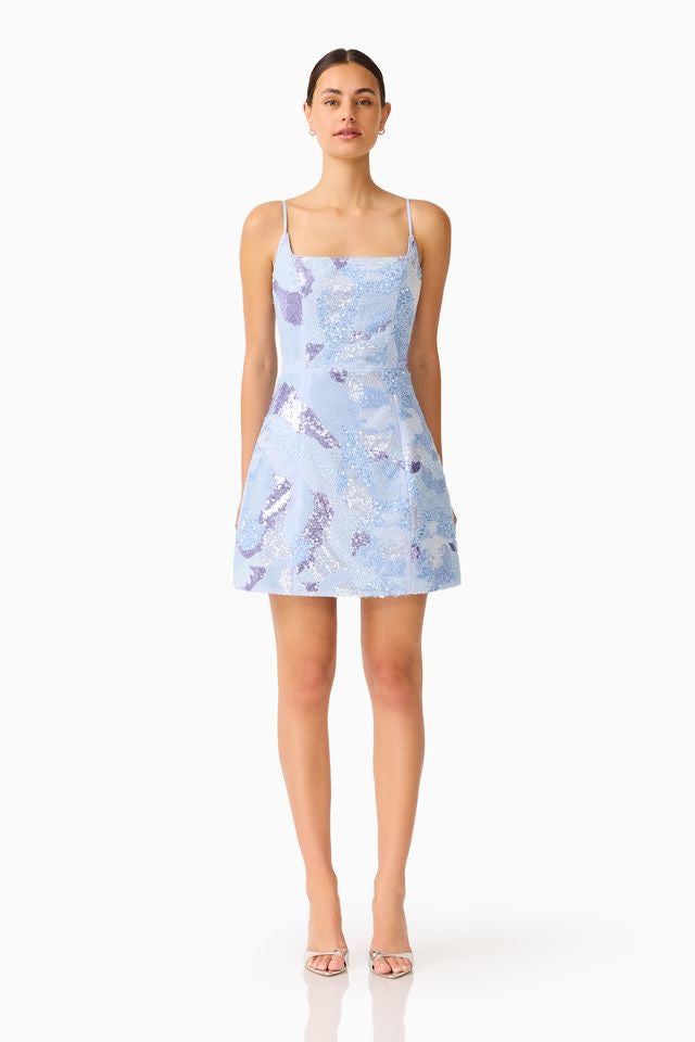 Elliatt Aurae Mini Tulip Dress - Sky Blue