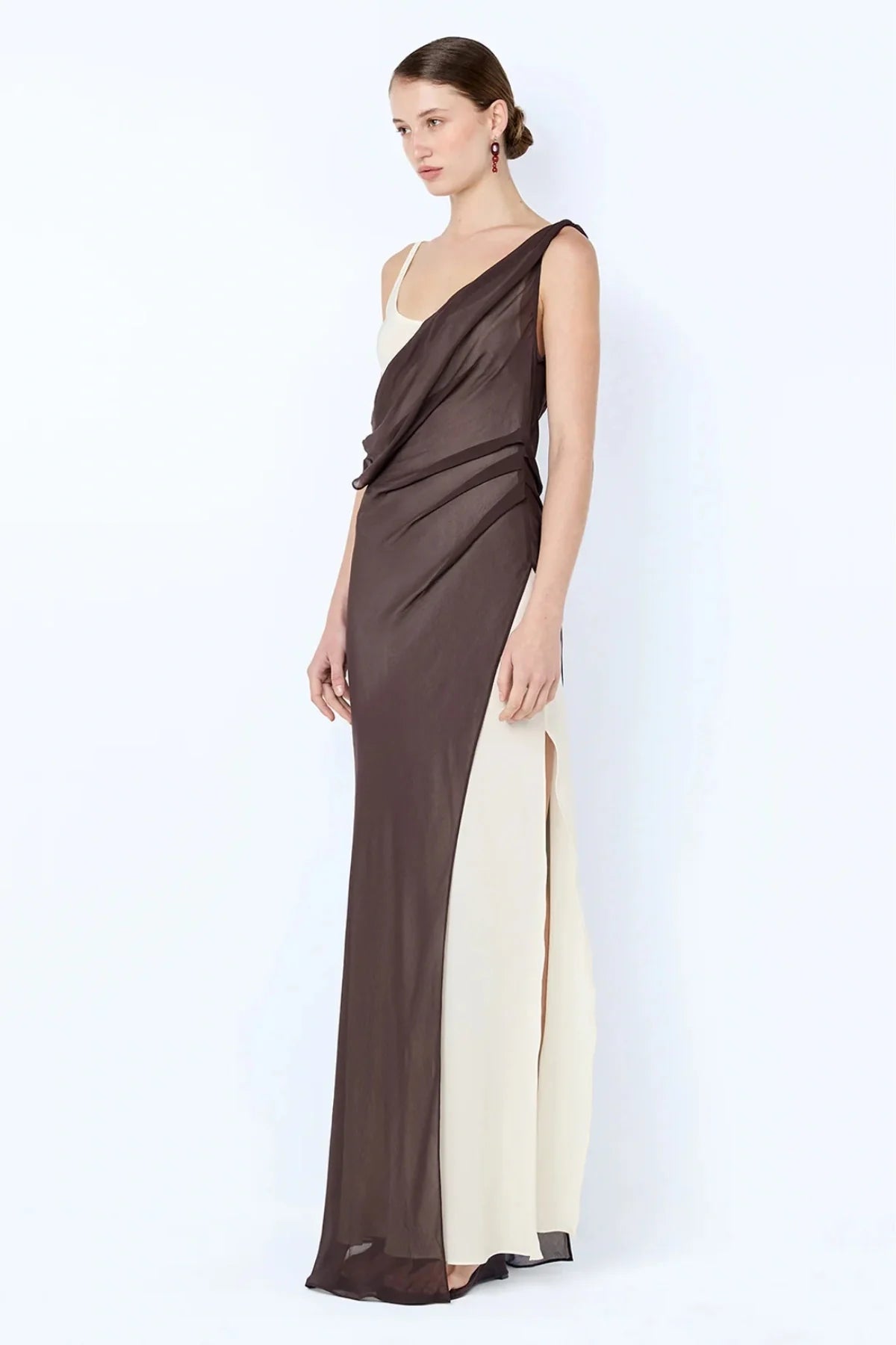 Bec & Bridge Augustin Asym Maxi- Brown & White