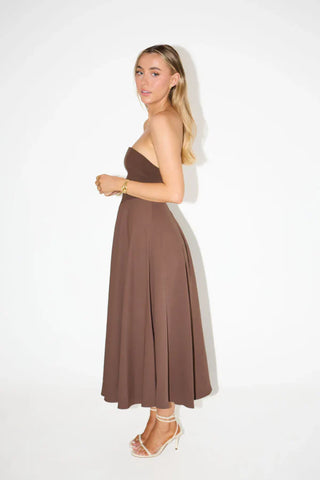 Odd Muse The Ultimate Muse Strapless Midi Dress - Brown