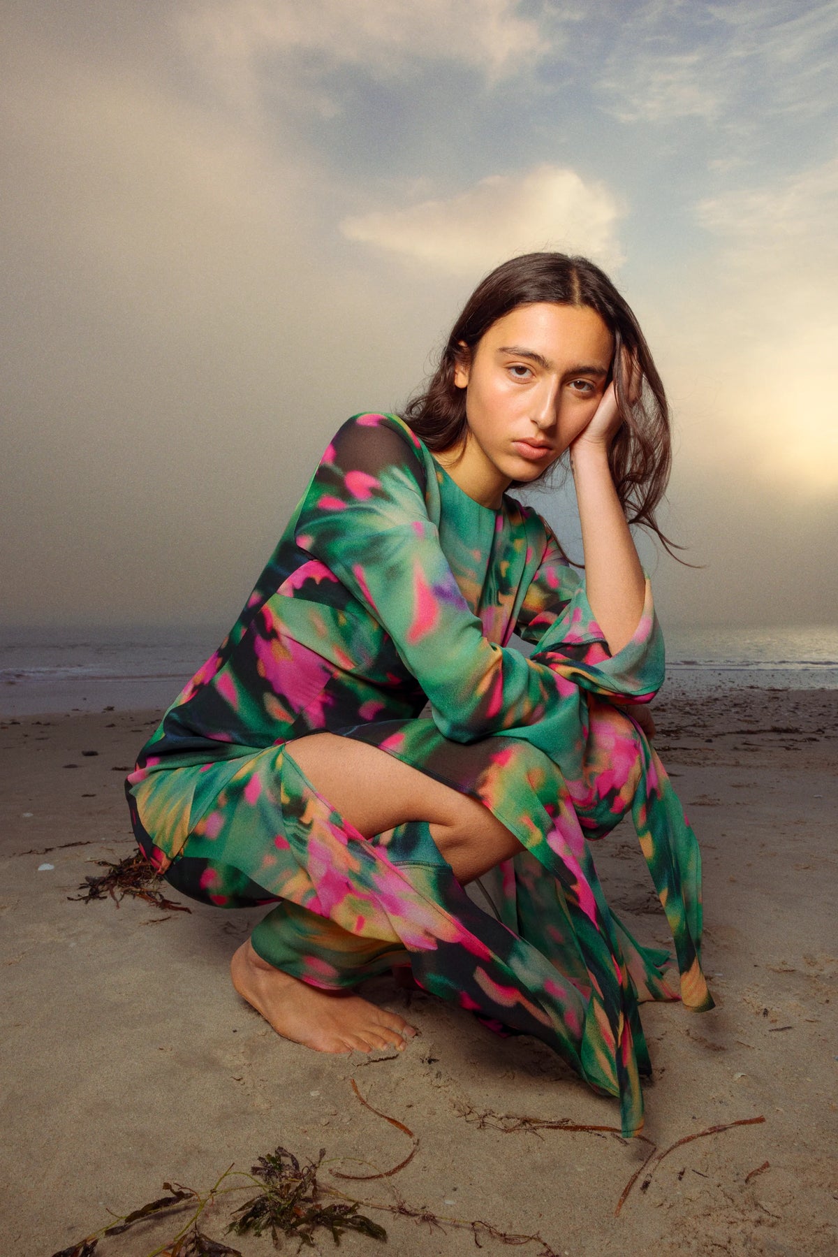 The Wolf Gang Giselle Maxi Dress - Verde Blur