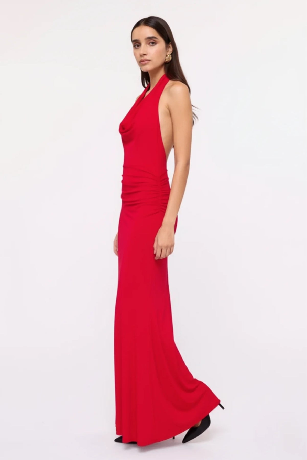Suboo Ruby Halter Maxi Dress - Cherry Red