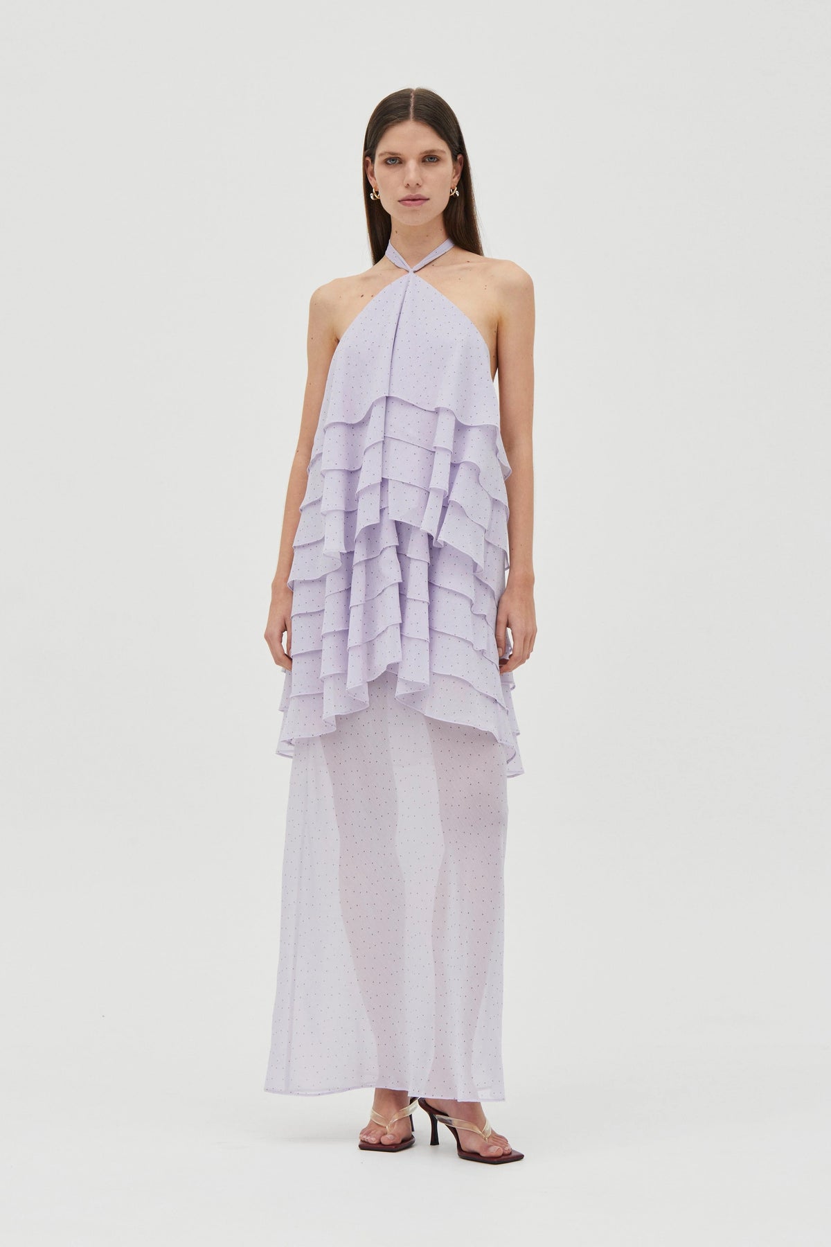 Third Form Gaia Tiered Maxi Dress - Lilac Spot