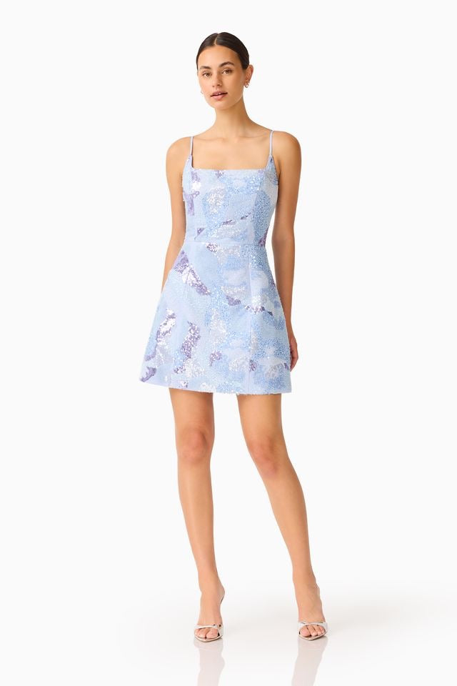 Elliatt Aurae Mini Tulip Dress - Sky Blue