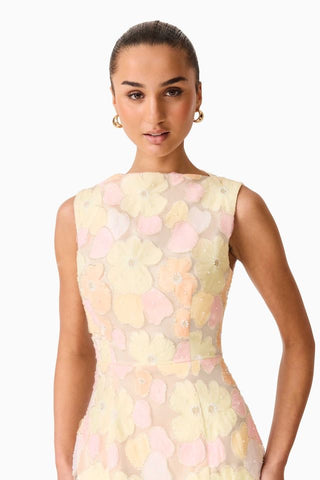 Elliatt Zaria Sleeveless Gown - Yellow Floral