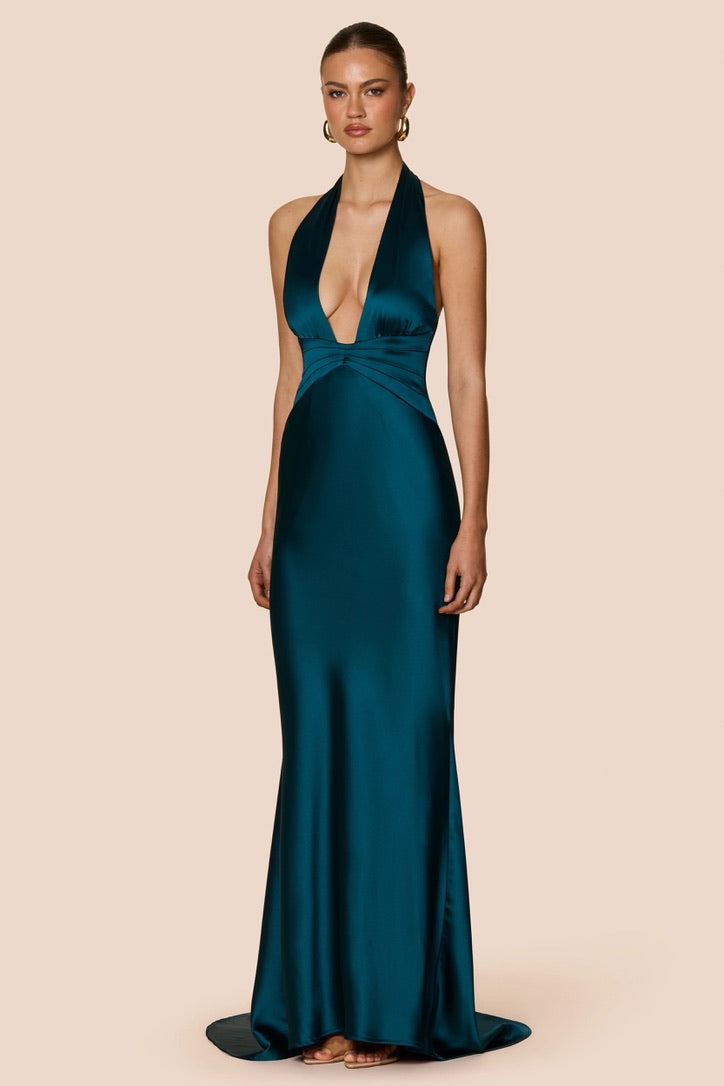 Nookie Scarlet Plunge Gown - Dark Teal
