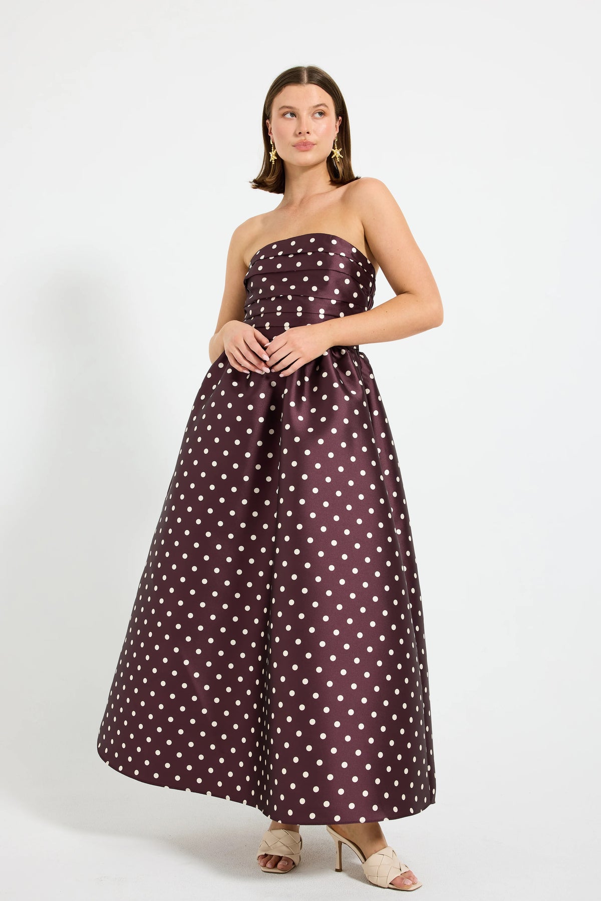 Pasduchas Alistair Strapless Midi Dress - Blackberry Spot