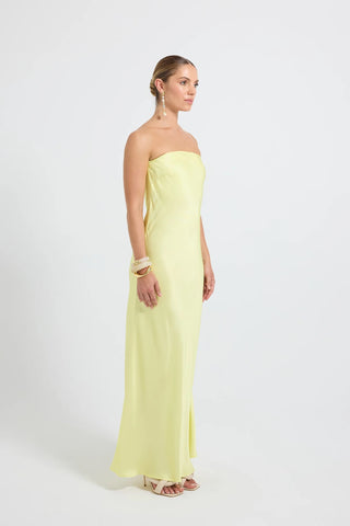Pasduchas Quin Strapless Maxi Dress - Lemon