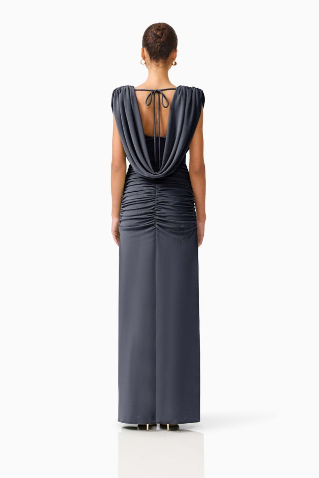 Elliatt Marisol Cowl Neck Gown - Charcoal