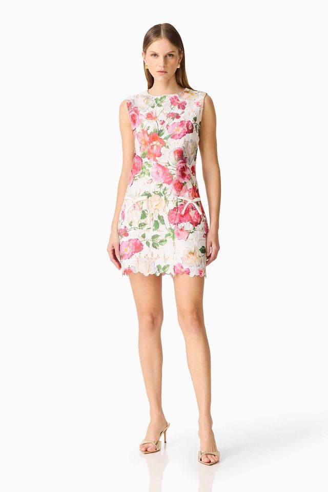 Elliatt Roselle Shift Mini Dress - White Floral