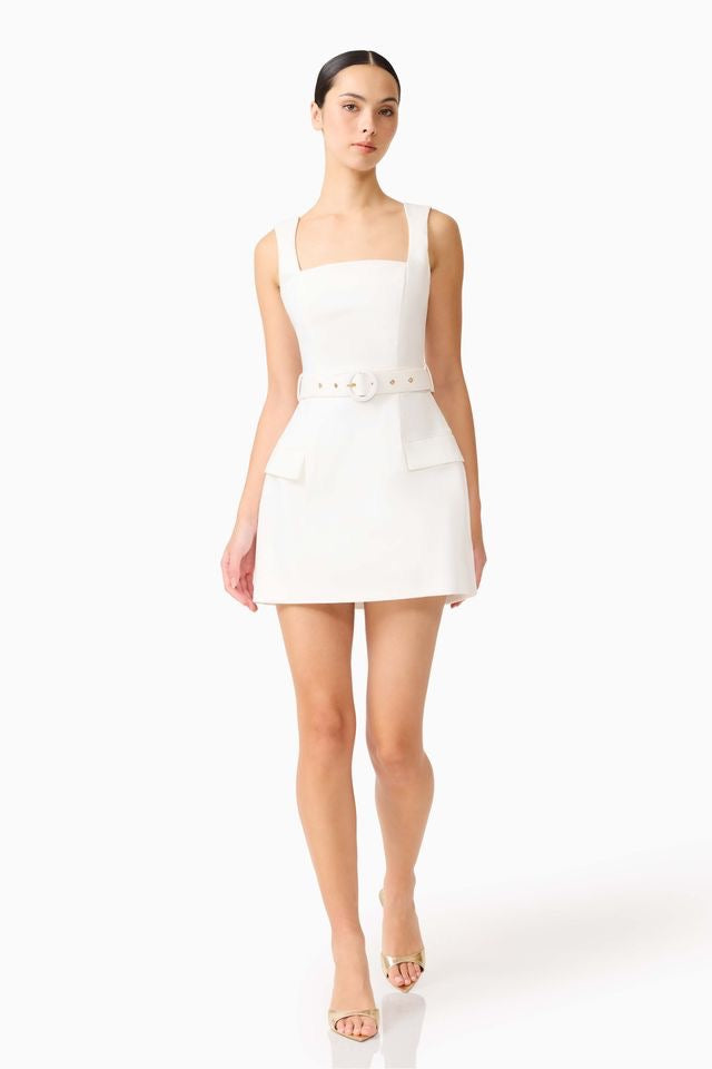 Elliatt Nydia Square Neck Mini Dress - White