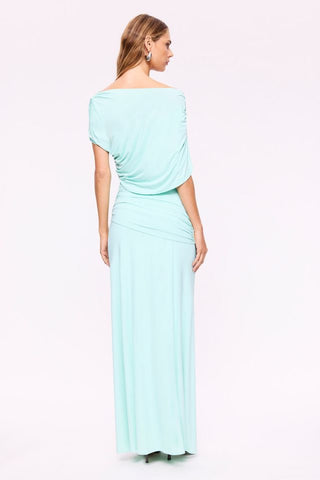 Suboo Emily Draped Ruched Maxi Dress - Mint