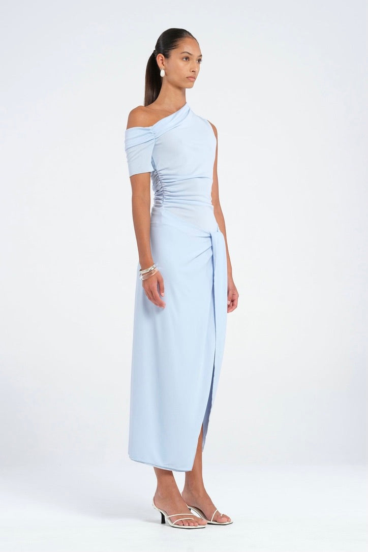 Benni Cleo One Shoulder Maxi Dress - Sky