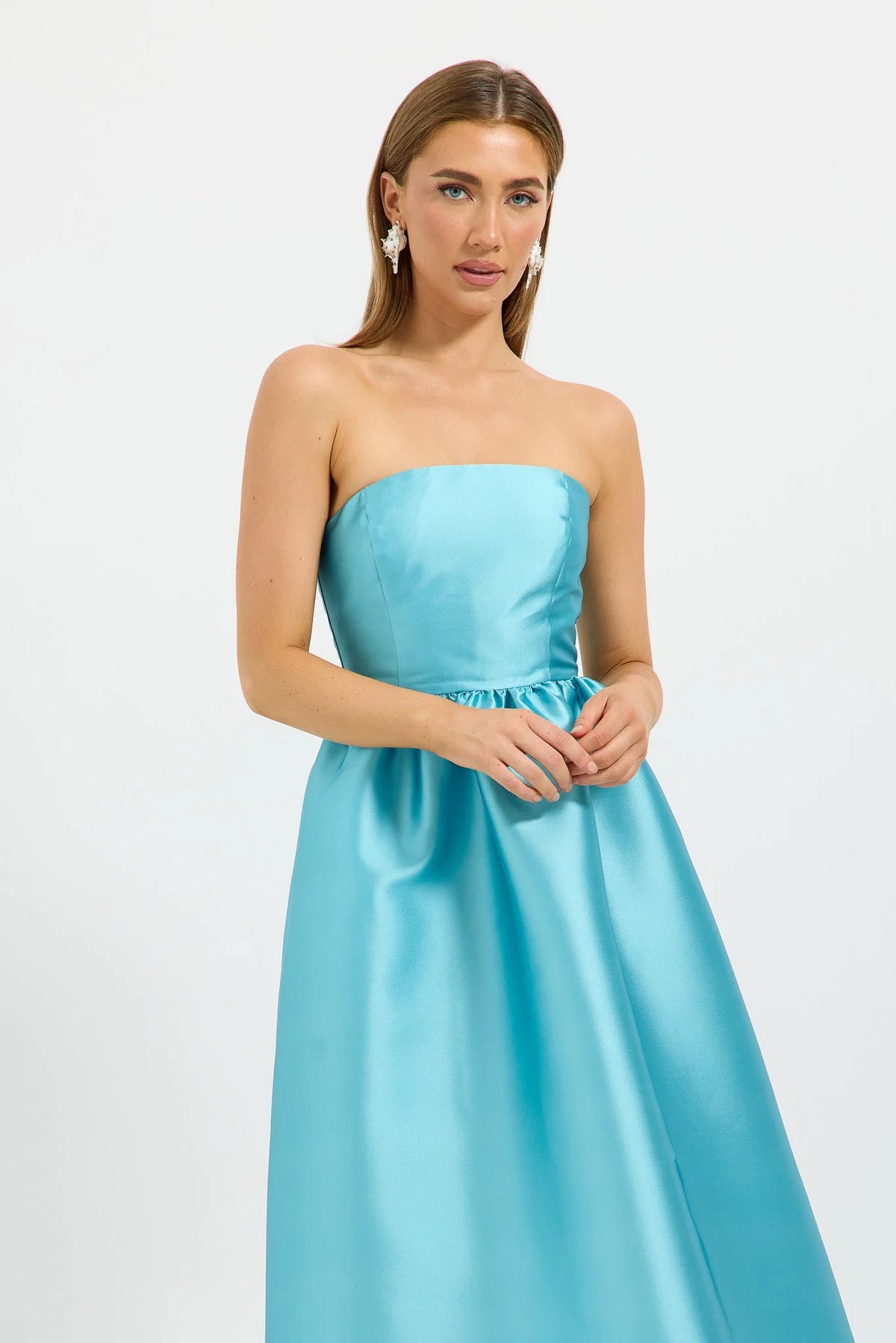 Pasduchas Kai Strapless Midi Dress - Teal