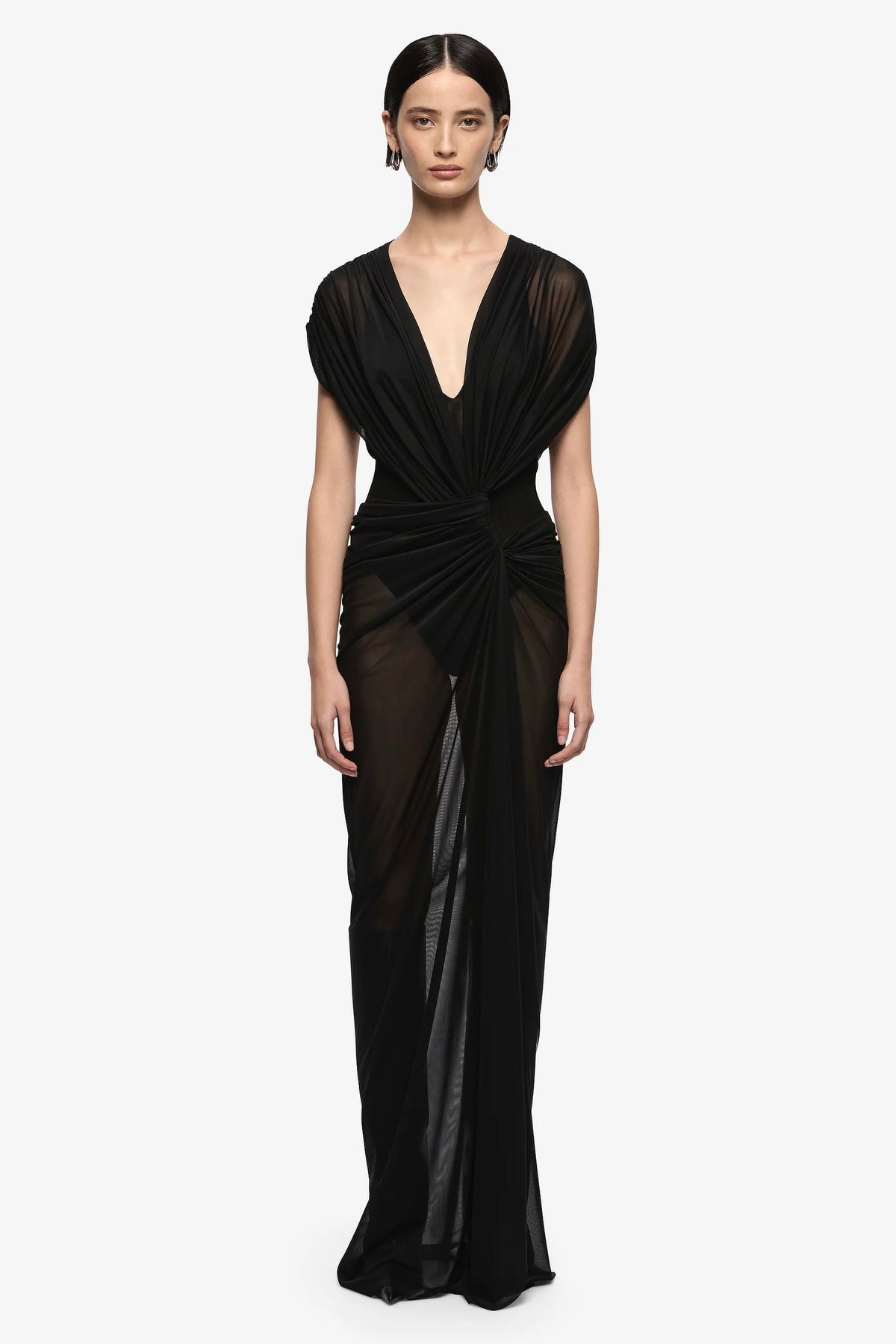 Bec & Bridge Leia Drape Maxi Dress - Black