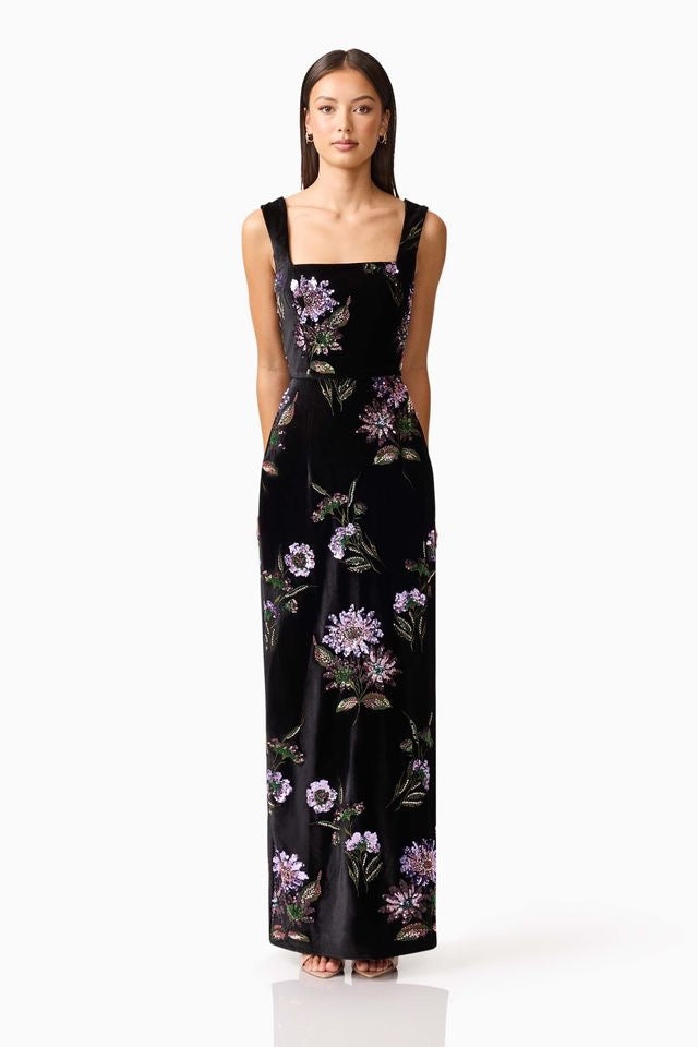 Elliatt Clio Gown - Black Multi