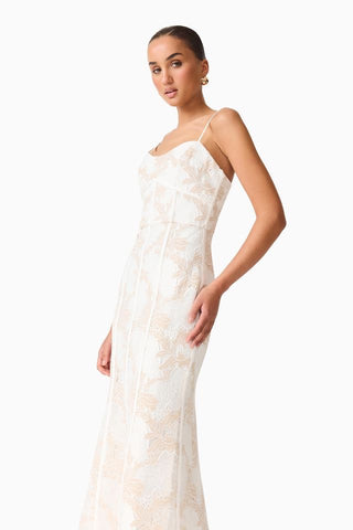 Elliatt Kira Midi Dress - Ivory Gold