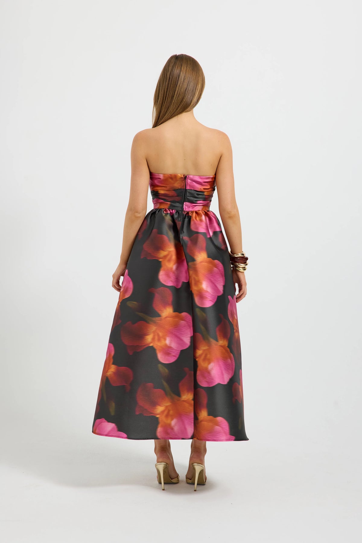 Pasduchas Ava Strapless Midi Dress - Spiced Floral