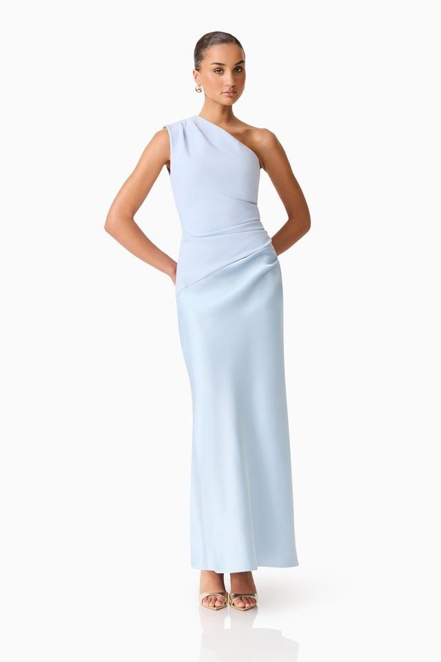 Elliatt Skye One Shoulder Gown - Baby Blue