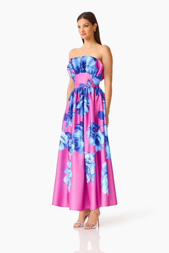 Elliatt Sybella Maxi Gown - Blue & Pink Floral