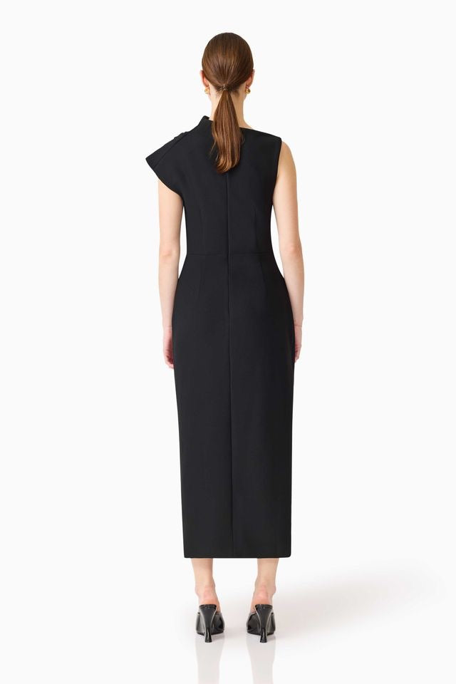 Elliatt Chantal Asymmetrical Midi Dress - Black