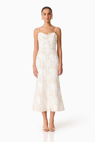 Elliatt Kira Midi Dress - Ivory Gold