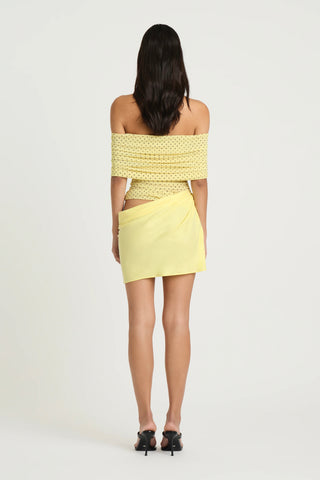 Benni Nico Off Shoulder Mini Dress - Yellow Spot