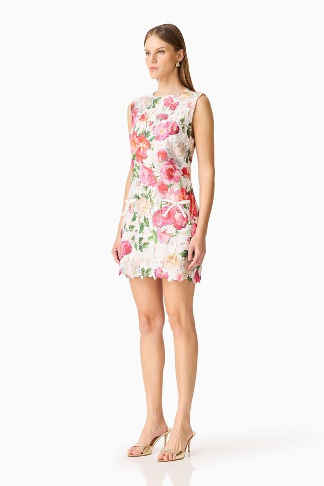 Elliatt Roselle Shift Mini Dress - White Floral
