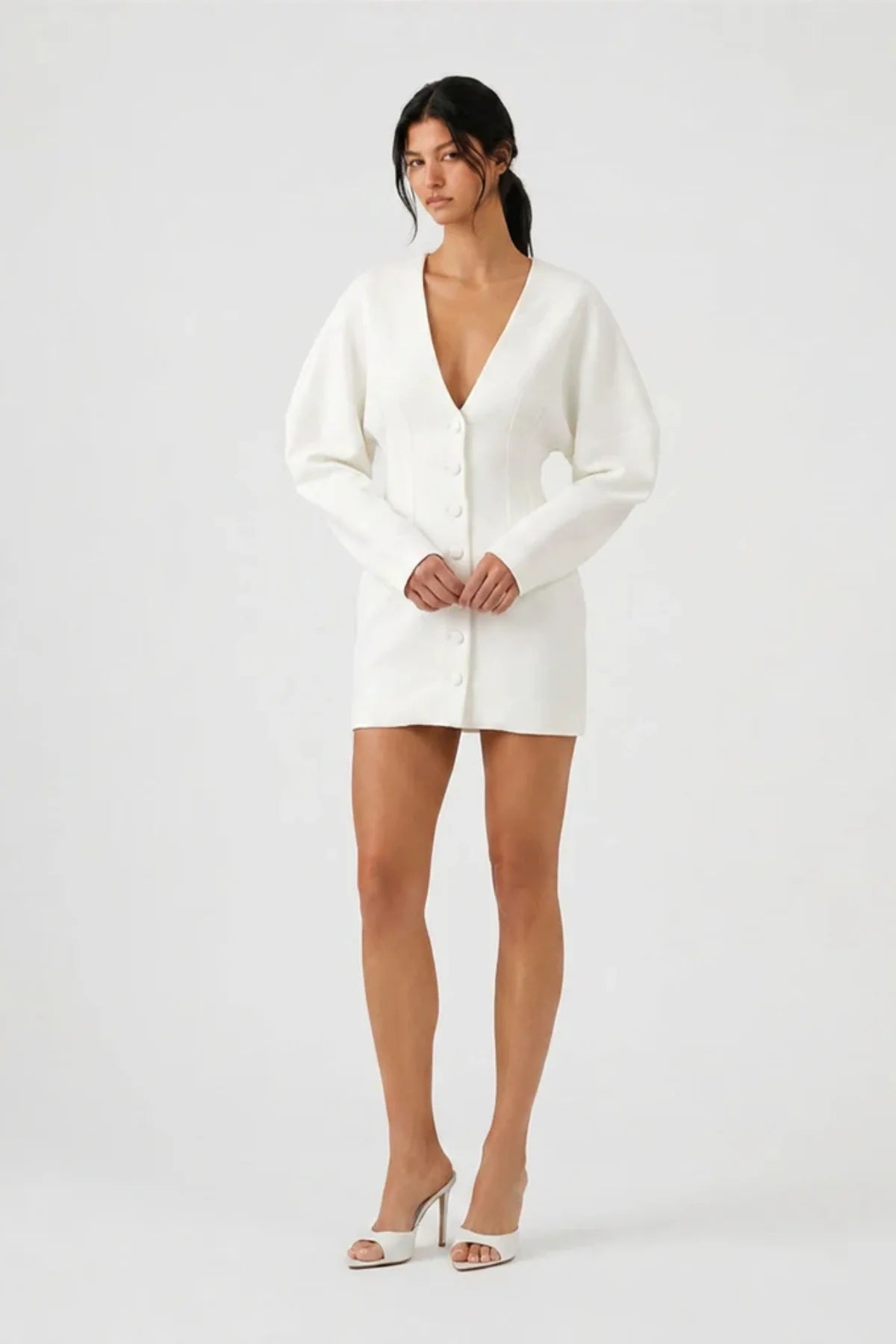 Benni Wren Blazer Dress - White