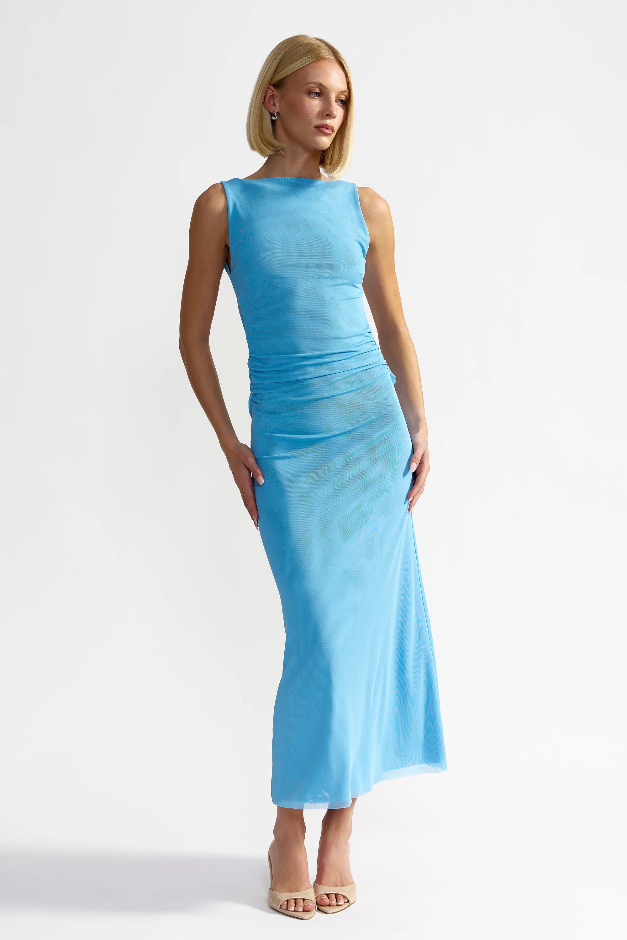 bridesmaid dress hire melbourne MISHA Dress Hire - The 'Harlow' Satin Dress (Ice Blue)