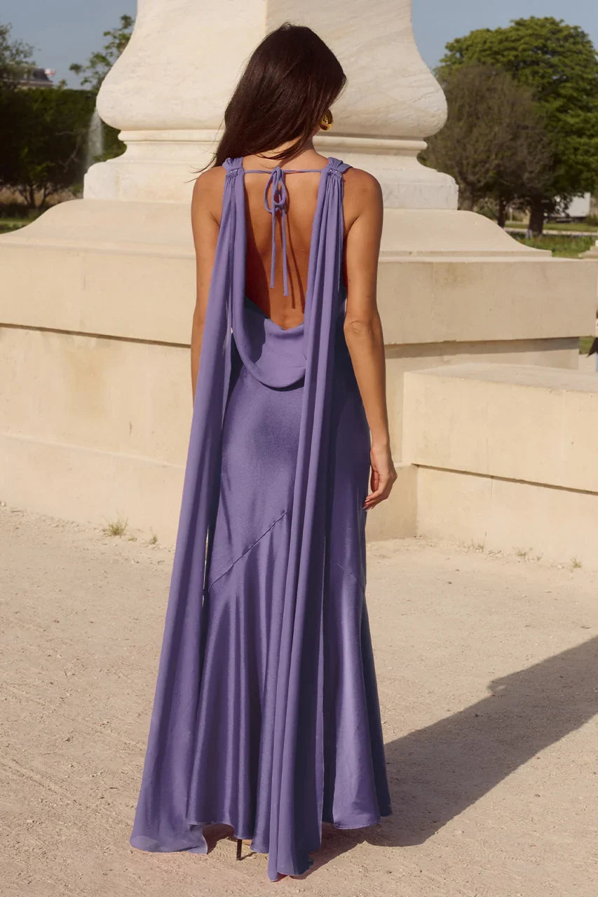 Runaway the Label Gabriella Cowl Maxi Dress - Purple