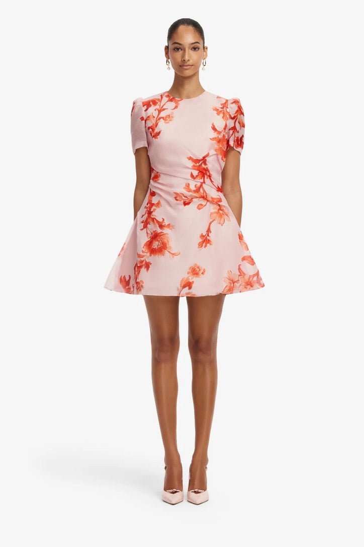 Leo Lin Elyse Short Sleeve Mini Dress - Magnolia Print